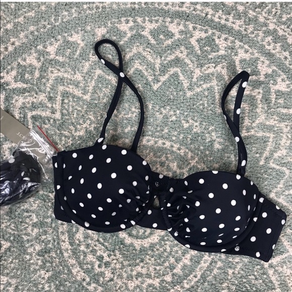 NWT 32b J. Crew Polka Dot Underwire Bikini Top - Picture 7 of 7